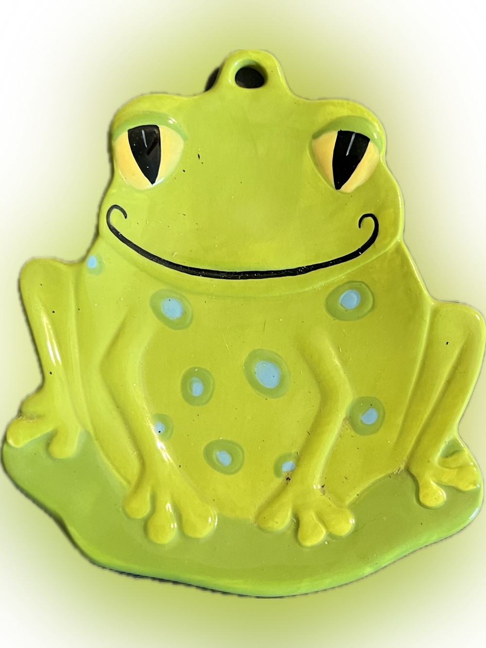 🔴Vintage Green Ceramic Frog Scrubber Spoon Sponge Holder Kitchen